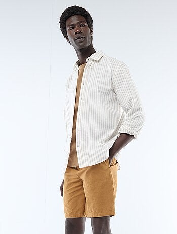 Bermuda liso de lino mezclado