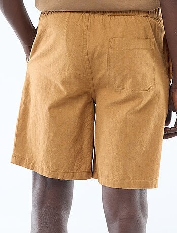 Bermuda liso de lino mezclado