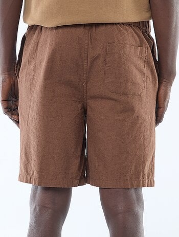 Bermuda liso de lino mezclado