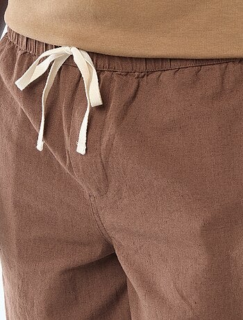 Bermuda liso de lino mezclado