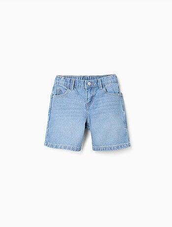 Bermuda midi vaquera de algodón con bolsillos