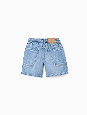 Bermuda midi vaquera de algodón con bolsillos