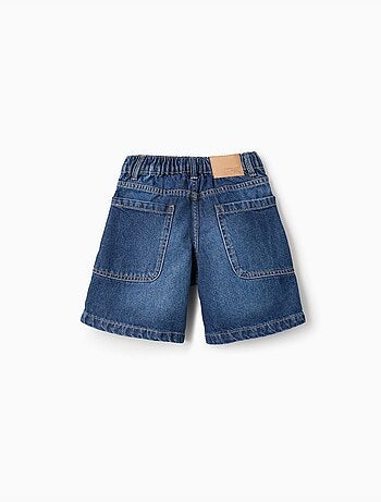 Bermuda midi vaquera de algodón con bolsillos