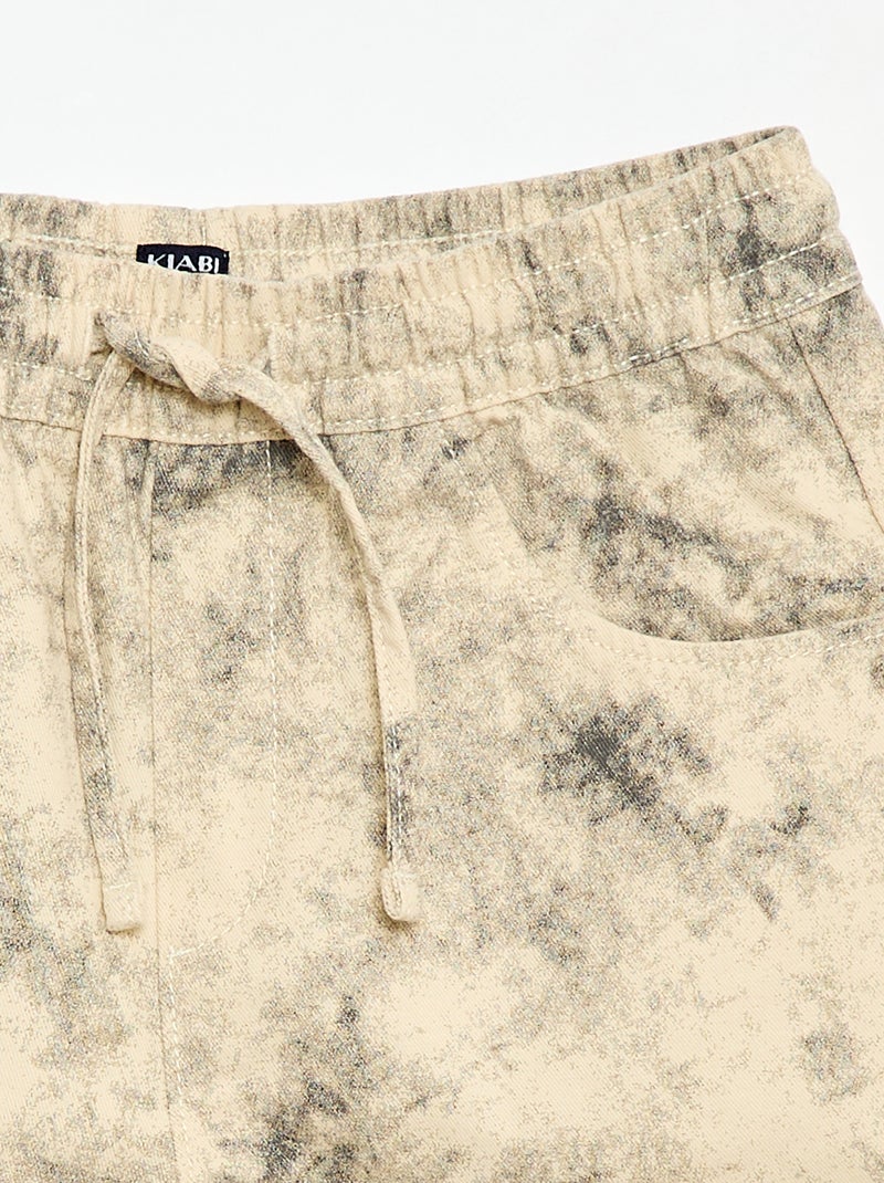 Bermuda recto con cintura elástica Beige - Kiabi