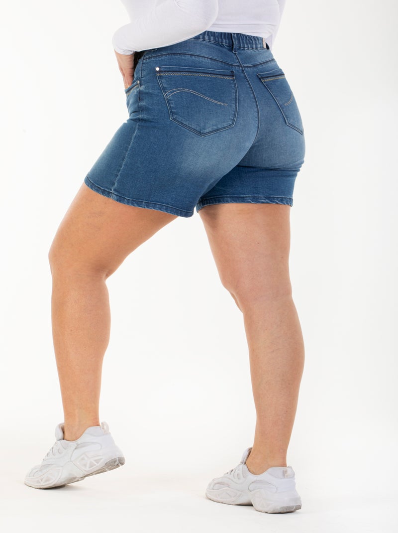 Bermuda talle alto stretch OBB5 'OBER' Azul - Kiabi