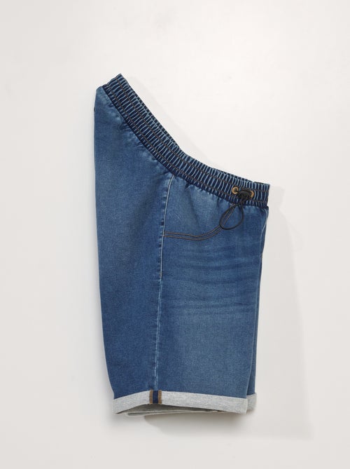 Bermuda vaquera con cintura elástica - colección fácil de poner - Kiabi