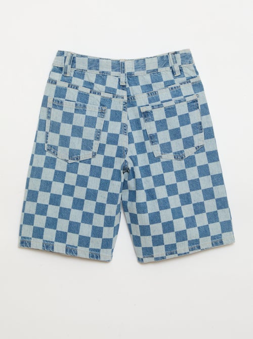 Bermuda vaquera de cuadros - Kiabi