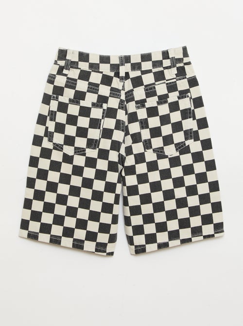 Bermuda vaquera de cuadros - Kiabi