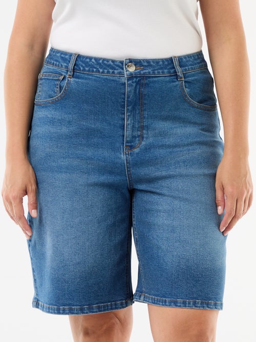 Bermuda vaquera de tiro alto - Kiabi