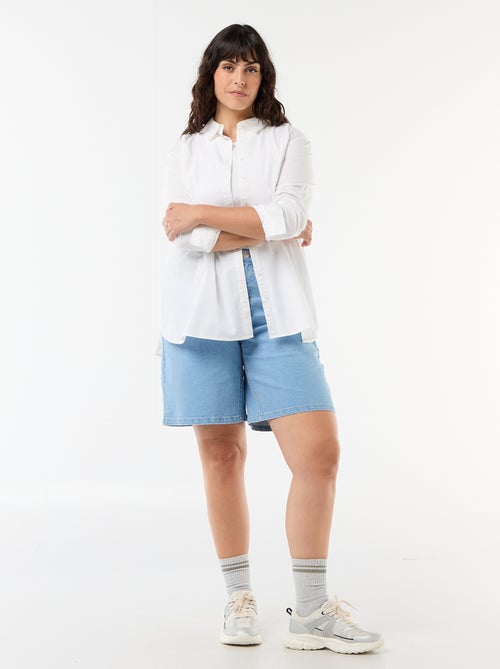 Bermuda vaquera de tiro alto - Kiabi