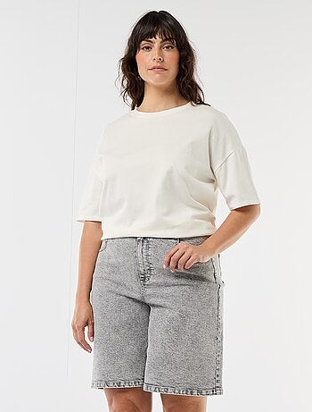 Bermuda vaquera de tiro alto