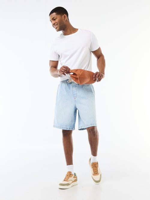 Bermuda vaquero con cintura elástica - Kiabi
