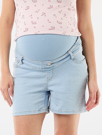 Bermuda vaquero de tiro alto de maternidad