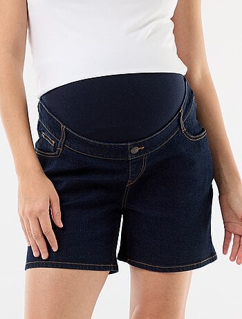 Bermuda vaquero de tiro alto de maternidad