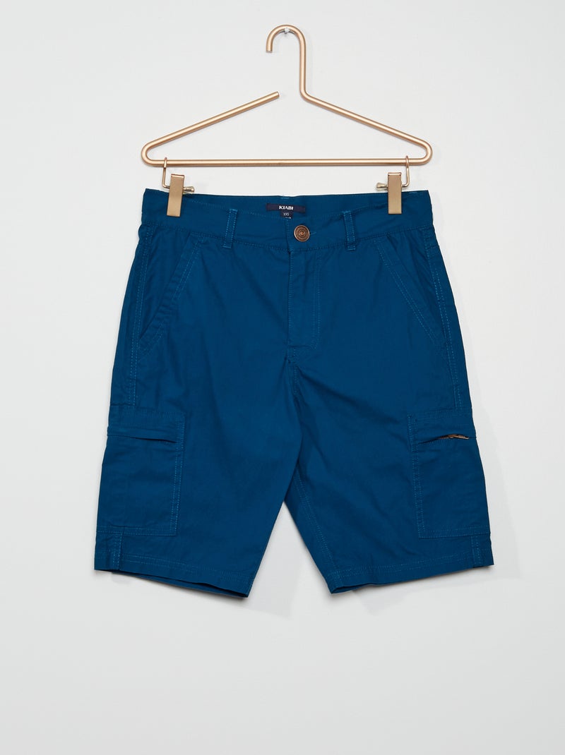 Bermudas cargo de algodón AZUL - Kiabi