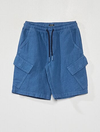 Bermudas cargo de algodón y lino - Kiabi