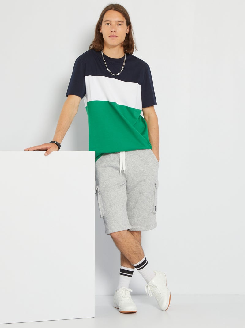 Bermudas cargo de felpa bolsillo GRIS - Kiabi