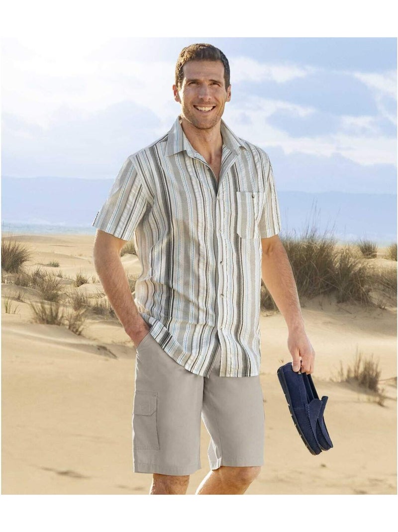 Bermudas cargo de lona resistente multibolsillos Gris - Kiabi