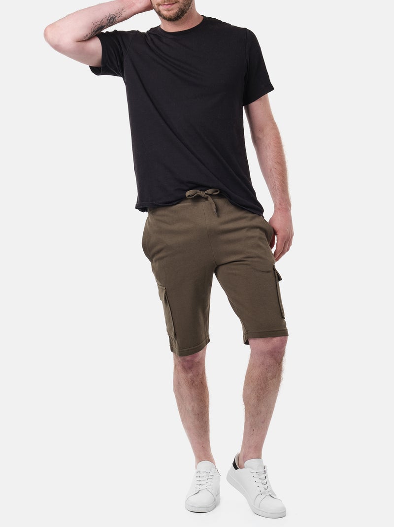 Bermudas cargo de punto piqué Caqui - Kiabi