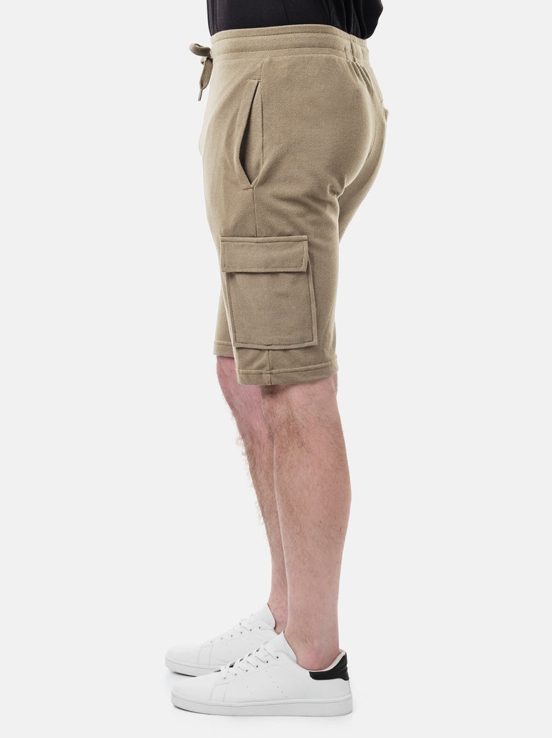Bermudas cargo de punto piqué Marrón - Kiabi