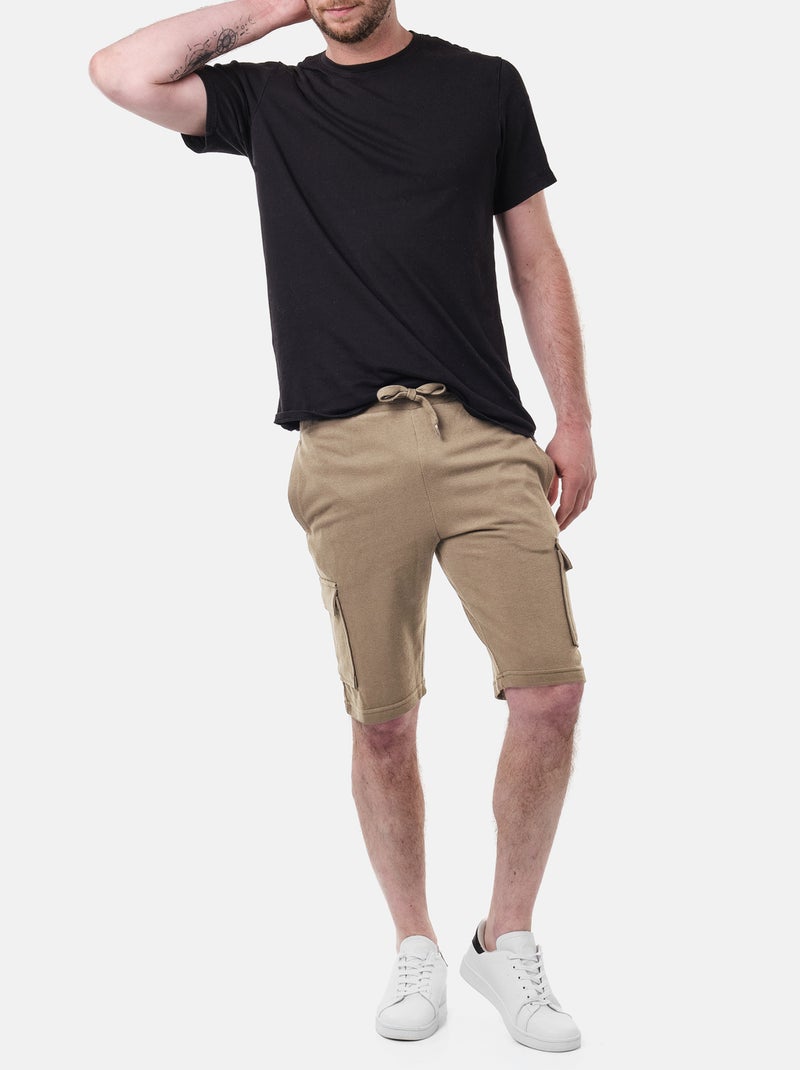 Bermudas cargo de punto piqué Marrón - Kiabi