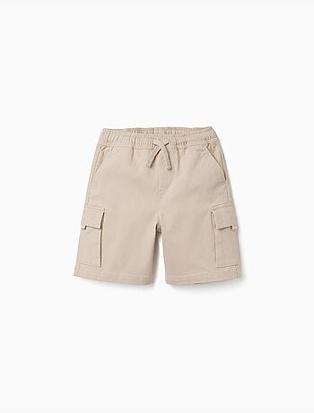 Bermudas cargo largas de sarga con cordón