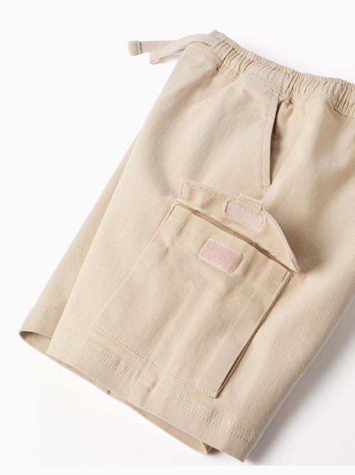 Bermudas cargo largas de sarga con cordón - Kiabi