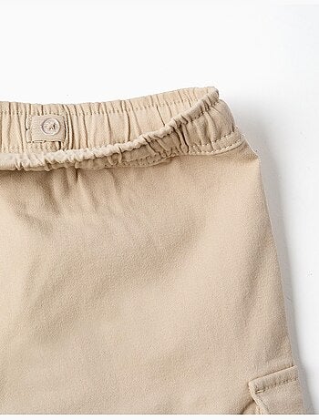 Bermudas cargo largas de sarga con cordón