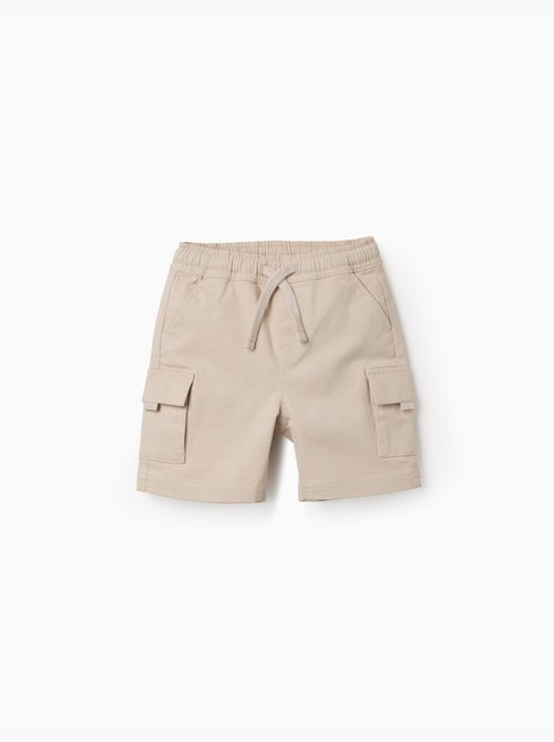 Bermudas cargo largas de sarga con cordón - Kiabi