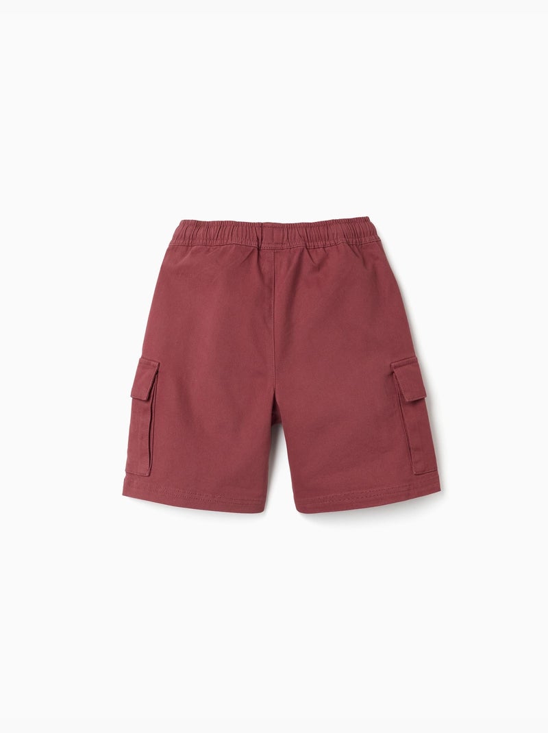 Bermudas cargo largas de sarga con cordón Marrón - Kiabi