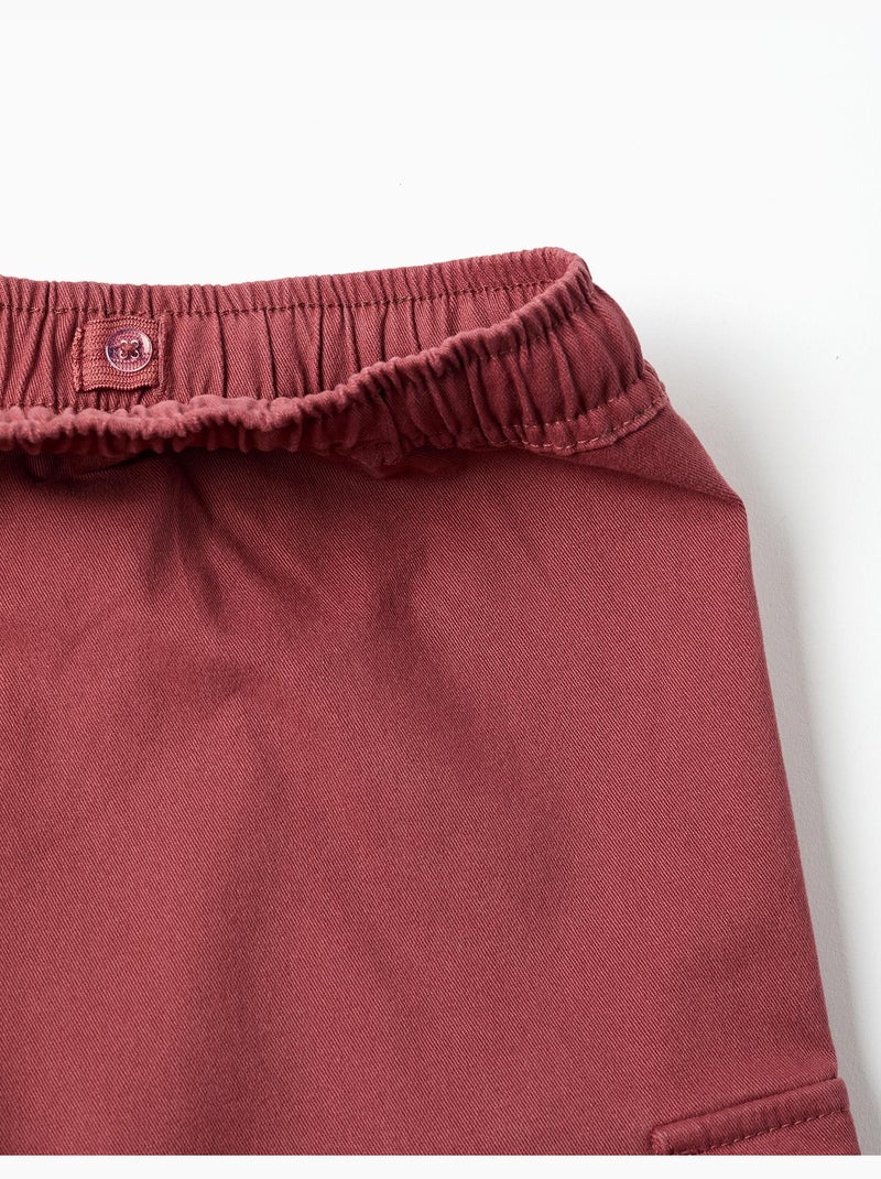 Bermudas cargo largas de sarga con cordón Marrón - Kiabi