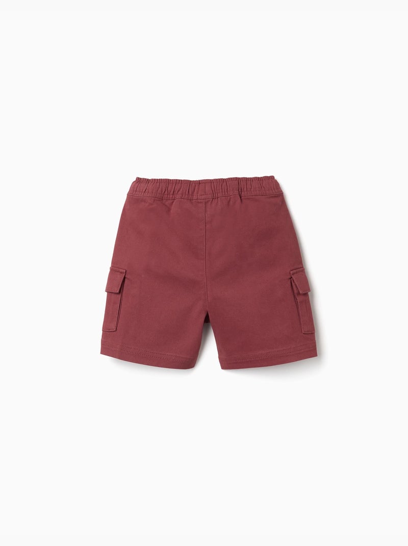 Bermudas cargo largas de sarga con cordón Marrón - Kiabi