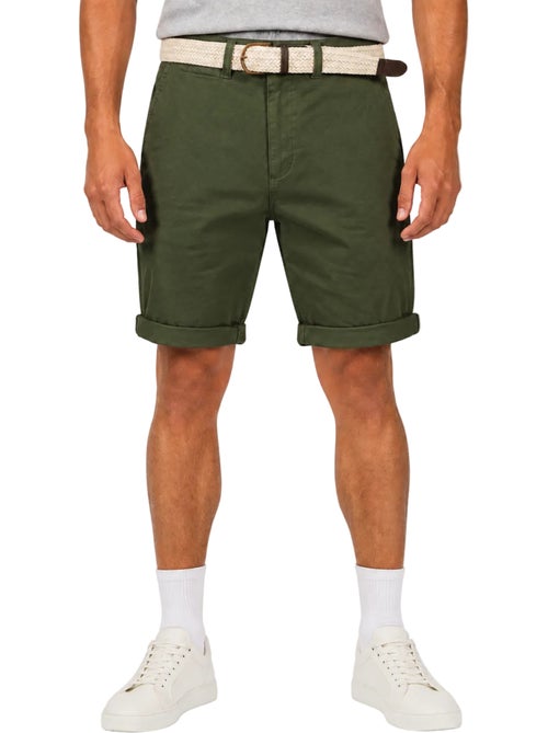 Bermudas chino con cinturón plageak – canadian peak - Kiabi Bermudas chino con cinturón plageak – canadian peak - Kiabi