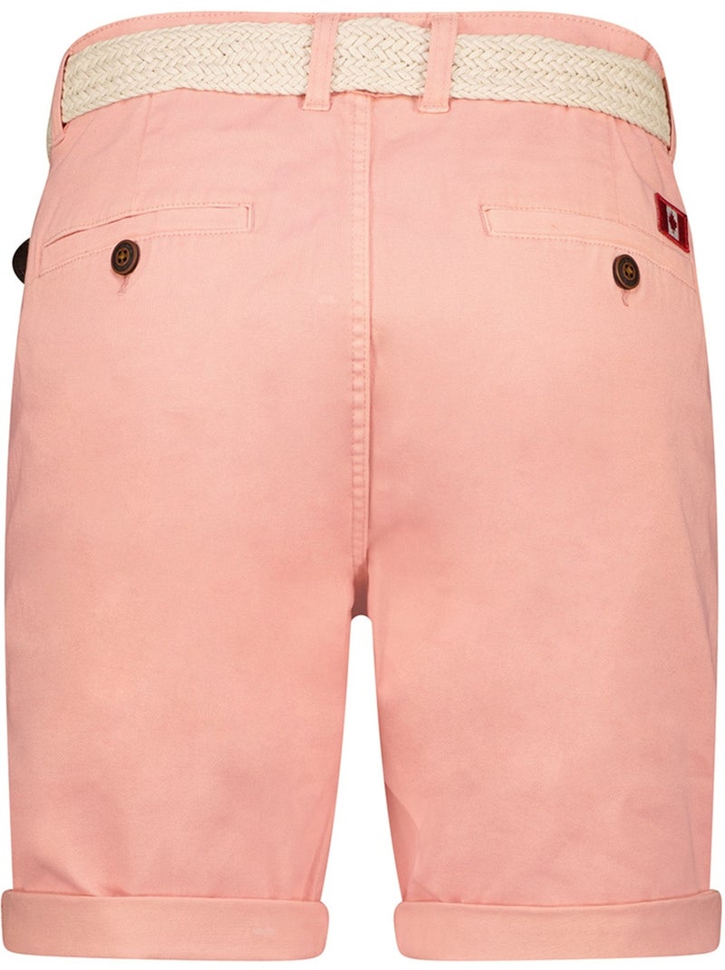Bermudas chino con cinturón plageak – canadian peak Rosa claro - Kiabi