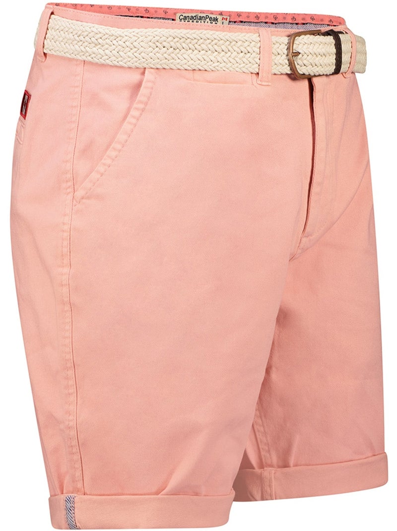 Bermudas chino con cinturón plageak – canadian peak Rosa claro - Kiabi