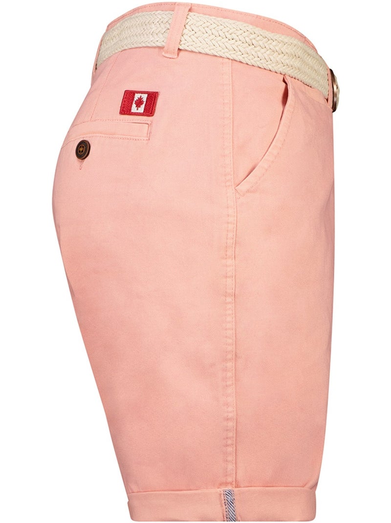 Bermudas chino con cinturón plageak – canadian peak Rosa claro - Kiabi