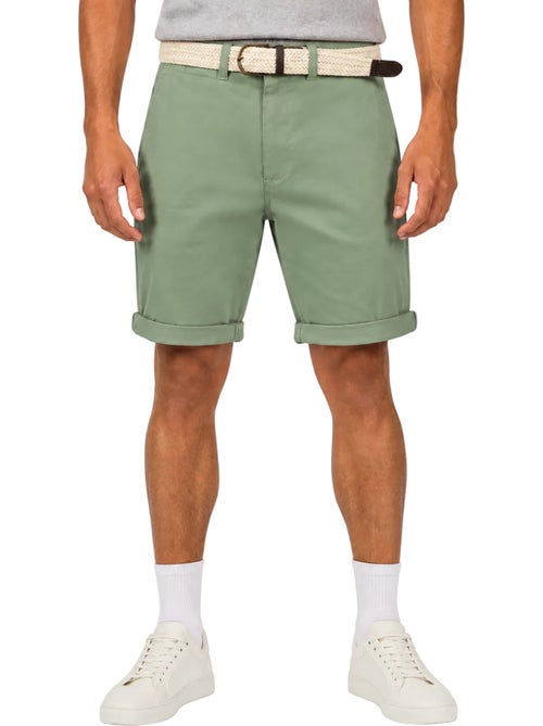 Bermudas chino con cinturón plageak – canadian peak - Kiabi Bermudas chino con cinturón plageak – canadian peak - Kiabi