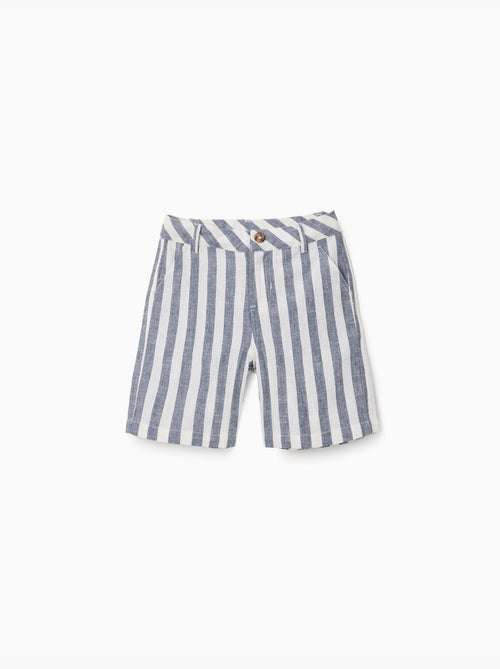 Bermudas chino de algodón y lino a rayas You&Me - Kiabi