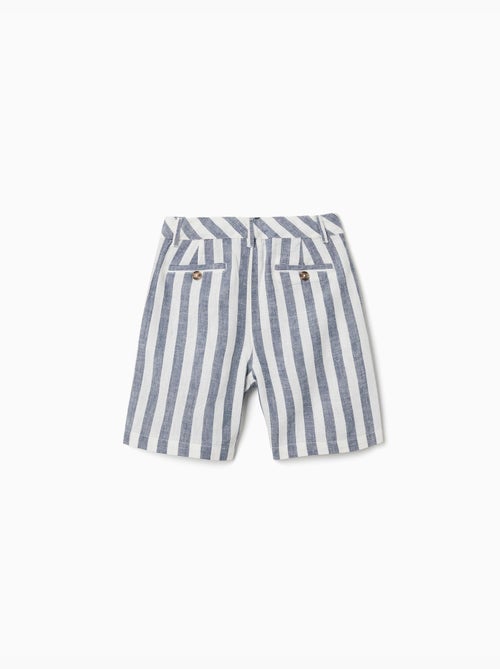 Bermudas chino de algodón y lino a rayas You&Me - Kiabi