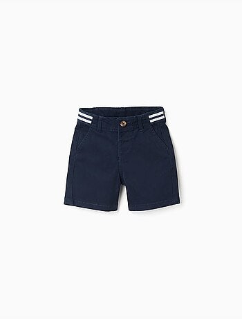 Bermudas chino de sarga con cinta a rayas