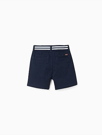 Bermudas chino de sarga con cinta a rayas