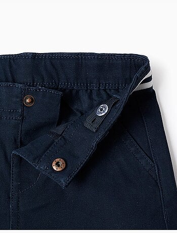 Bermudas chino de sarga con cinta a rayas