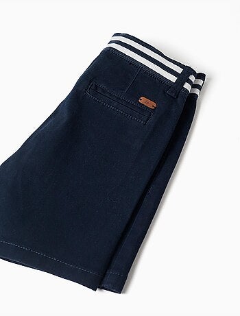 Bermudas chino de sarga con cinta a rayas