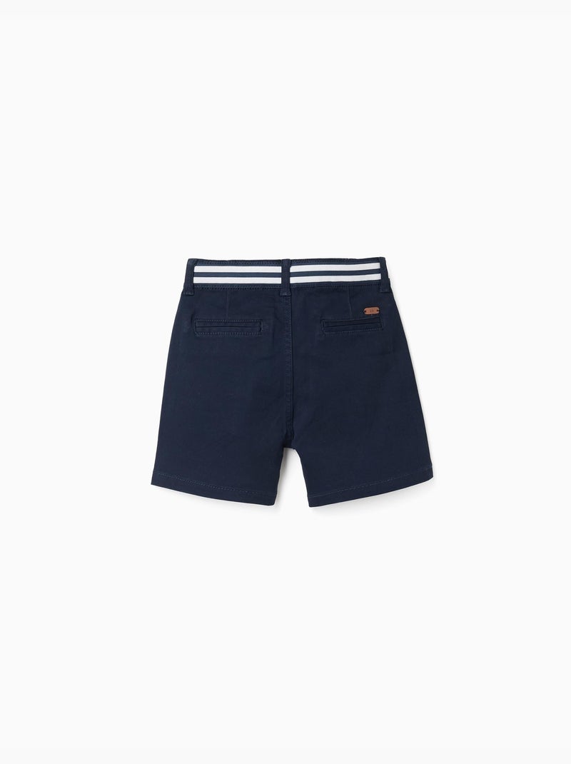 Bermudas chino de sarga con cinta a rayas Azul oscuro - Kiabi