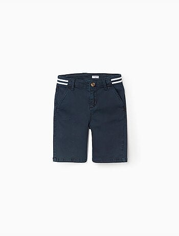 Bermudas chino de sarga con cinta a rayas