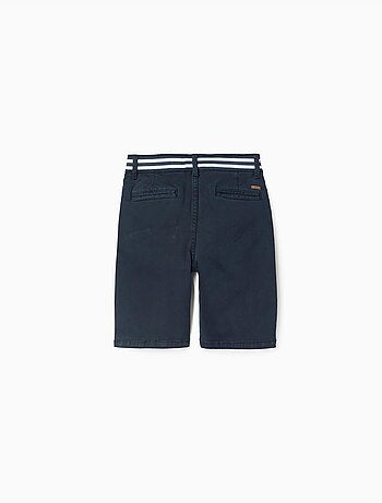 Bermudas chino de sarga con cinta a rayas