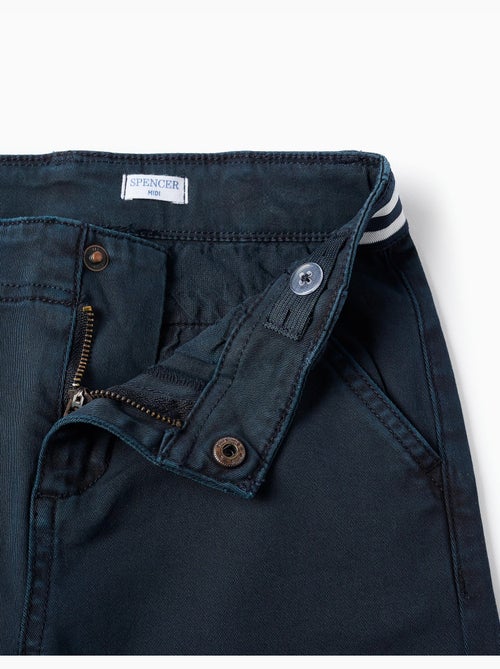 Bermudas chino de sarga con cinta a rayas - Kiabi