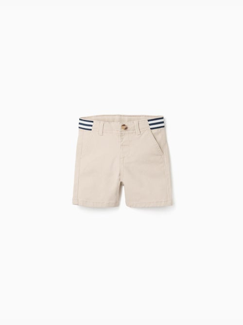 Bermudas chino de sarga con cinta a rayas - Kiabi