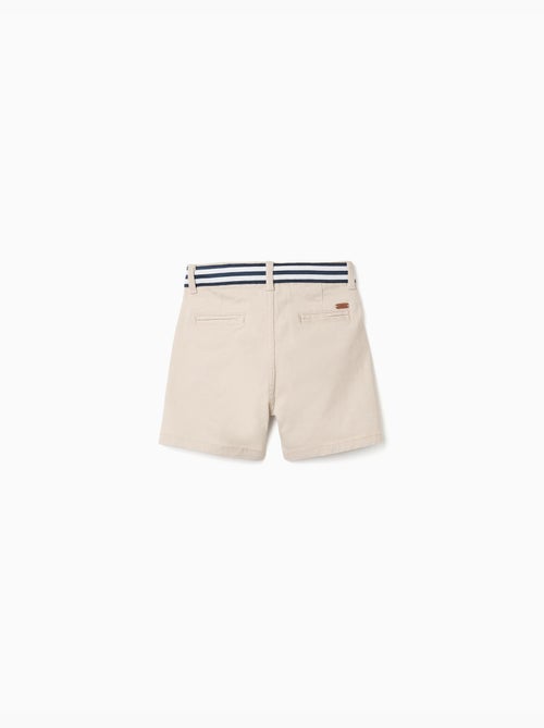 Bermudas chino de sarga con cinta a rayas - Kiabi