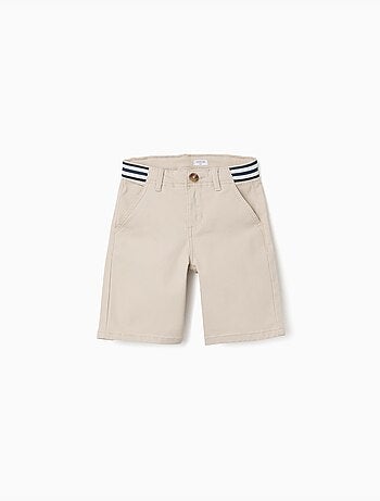 Bermudas chino de sarga con cinta a rayas